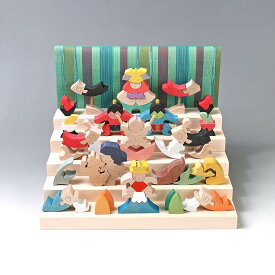 小黒三郎 五月人形 【 里山円武者五段飾り (普通垂幕) 】 国産 コンパクト おしゃれ 木製 組み木 5月人形 こどもの日 男の子 初節句 端午の節句 卓上 木のおもちゃ 誕生日 ギフト プレゼント 出産祝い U-PLAN 遊プラン KK246