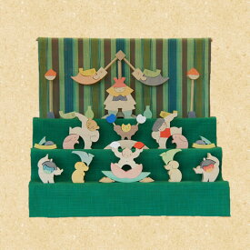 小黒三郎 五月人形 【 楕円武者三段飾り ( 普通垂幕 ) 】 国産 コンパクト おしゃれ 木製 組み木 5月人形 こどもの日 男の子 初節句 端午の節句 卓上 木のおもちゃ 誕生日 ギフト プレゼント 出産祝い U-PLAN 遊プラン KK119