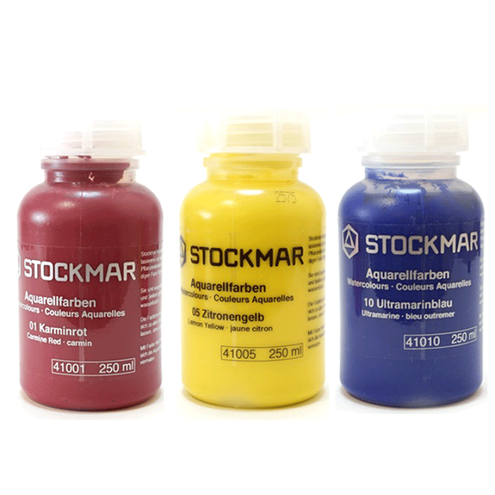 楽天市場 Stockmar シュトックマー ドイツ製 透明 水彩絵具 単色 250ml 2歳 01洋紅色 05レモンイエロー 10ウルトラマリンブルー 絵の具 知育玩具 児童館 木のおもちゃ デポー
