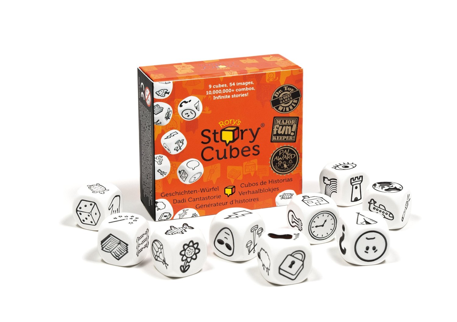 Rory's Story Cubes [ギフト/プレゼント/ご褒美] ローリーズストーリーキューブス 即興でストーリーを創作ポケットサイズのお話サイコロです お話サイコロ 児童館 保証 サイコロゲーム
