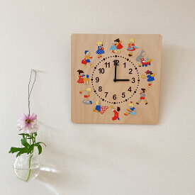 HELLER（ヘラー） 時計 子どもの1日 （木製 とけい ウッドクロック 新築祝い 壁掛け時計 置き時計 ギフト インテリア 日本製 国産） 児童館