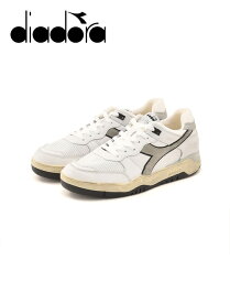 ディアドラ ヘリテージ　　Diadora Heritage スニーカー メンズ ローカットシューズ B.560 ホワイト×グレー フルグレインレザー ヴィンテージ ストーンウォッシュ加工 でらでら イタリアブランド