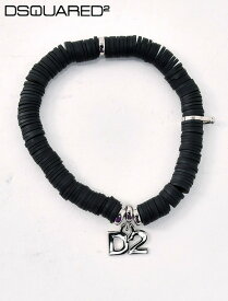 ディースクエアード　　DSQUARED2 ブレスレット メンズ Bracelets ブランドチャーム ブラック シリコンリング ユニセックス 真鍮 ジュエリー ゴム仕様 国内正規品 でらでら 公式ブランド