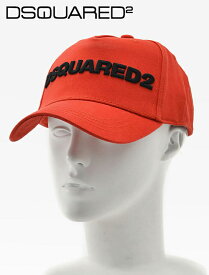 ディースクエアード　　DSQUARED2 国内正規品 メンズ ベースボールキャップ レッド 極盛り刺繍ロゴ ハードバイザー 帽子 ユニセックス でらでら 公式ブランド