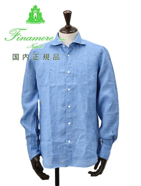 楽天市場】フィナモレ Finamore 長袖カジュアルシャツ メンズ SIMONE  