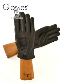 グローブス　　gloves レザーグローブ メンズ ラムレザー 手袋 カシミヤニット裏地 CA060 ダークブラウン 茶色 羊革 3本ラインデザイン ギフト プレゼント イタリア製 でらでら 公式ブランド