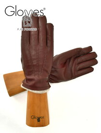 グローブス　　gloves レザーグローブ メンズ ラムレザー 手袋 3本ラインデザイン カシミヤニット裏地 CA1107 ルビー ワインレッド ギフト プレゼント イタリア製 でらでら 公式ブランド