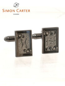 サイモンカーター　　SIMON CARTER カフリンクス メンズ カフス KING&QUEEN トランプモチーフ シルバー 真鍮 アクセサリー ギフト プレゼント イギリスブランド