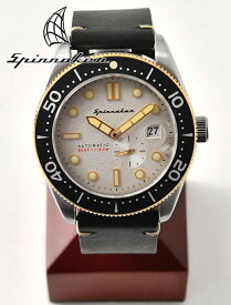 スピニカー　　SPINNAKER 国内正規品 メンズ 自動巻ダイバーズウォッチ イタリアブランド CROFT クロフト ブラックバンド ゴールドベゼル 43mm ヴィンテージ腕時計
