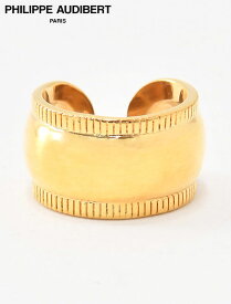 フィリップ オーディベール　　PHILIPPE AUDIBERT リング メンズ JAKE RING サイドライン 真鍮指輪 ゴールドメッキ アクセサリー ブランド刻印 フランス製 国内正規品 でらでら公式