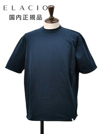 エラシオ　　ELACIO リバーシブルTシャツ メンズ 半袖 クルーネックカットソー コットンスムースジャージー ネイビー×スカイブルー 無地デザイン レギュラーシルエット 国内正規品 でらでら 公式ブランド