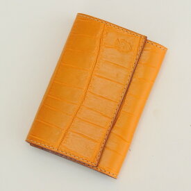 フェリージ　　felisi 国内正規品 015 マンゴ オレンジクロコ型押しレザー 450/SA カードケース　名刺入れ エンボス でらでら 公式ブランド
