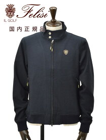 【月間優良ショップ獲得記念 30%off】フェリージ ゴルフ　　Felisi GOLF ジップアップブルゾン メンズ ハリントンジャケット ブランドワッペン ネイビー ソフトサーモ ツイード調スイングトップ 裏地メッシュ ゴルフ 国内正規品 でらでら公式 ブランド