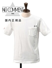 ノーコメントパリ　　NO COMMENT PARIS 半袖Tシャツ メンズ クルーネックカットソー ホワイト 胸ポケット付き コットンストレッチ バックプリント 国内正規品 でらでら 公式ブランド