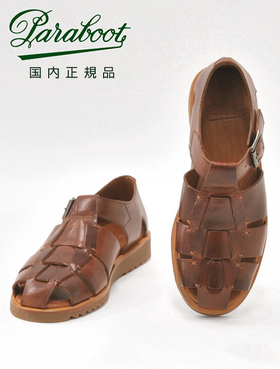 楽天市場 パラブーツ Paraboot 国内正規品 パシフィックpacific ブラウン グルカサンダル ベジタブルタンニン グラディエーター 編み込みレザー メンズ でらでら 公式ブランド インポートセレクトshopでらでら
