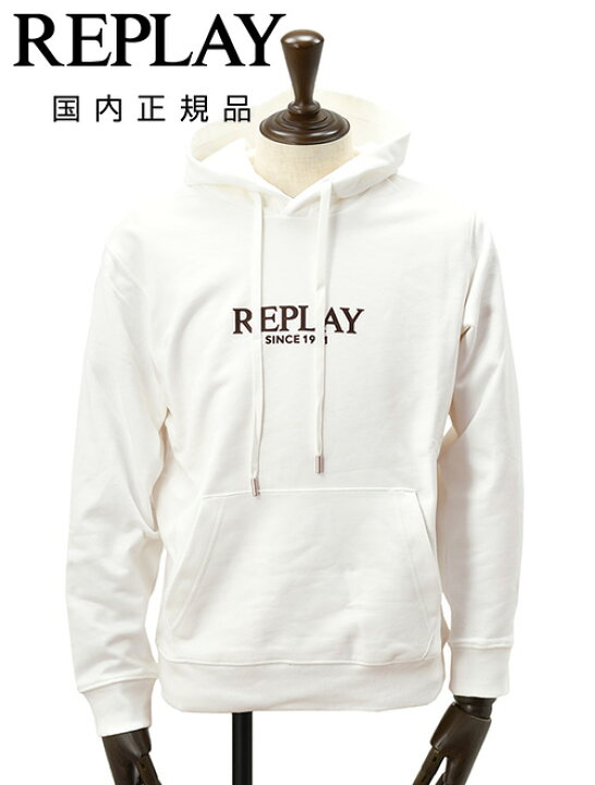 楽天市場】リプレイ REPLAY プルオーバーパーカー メンズ コットン100 