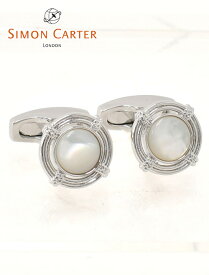 サイモンカーター　　SIMON CARTER カフリンクス メンズ LIFEBUOY カフス 浮き輪モチーフ パールホワイト 白蝶貝 真鍮 アクセサリー ギフト プレゼント イギリスブランド