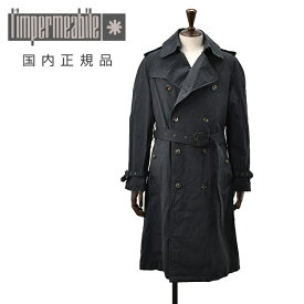 【ファイナルクリアランス20】リンペルメアビレ　　l'impermeabile トレンチコート メンズ ロング丈アウター VOSCO F ピーチコットン PEACH COT ダークネイビー 濃紺 ラグランスリーブ 撥水加工 レギュラーフィット 国内正規品 でらでら 公式ブランド