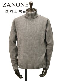 【ポイント8倍 マラソン期間中】ザノーネ　　ZANONE 5ゲージ タートルネック メンズ DVモデル ミドルゲージ セーター ウール100% グレージュ スリムフィット 国内正規品 でらでら公式 ブランド