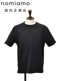 ノミアモ　　nomiamo 半袖Tシャツ メンズ クルーネックカットソー スーピマコットン ブラック 黒 40G ハイゲージ レギュラーシルエット 日本製 国内正規品 でらでら公式 ブランド