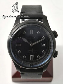 スピニカー　　SPINNAKER メンズ イタリア発 カジュアルダイバーズウォッチ BRADNER ALL BLACK ブラッドナーオールブラック レザーバンド 自動巻 腕時計 国内正規品