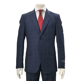 【early summer SALE 80%off】エルメネジルドゼニア　　cloth by Ermenegildo Zegna ビジネススーツ メンズ TRAVELLER トラベラー ウール ブルーネイビー 青ウインドーペン織り スリムフィット2つボタン シングル でらでら 公式ブランド