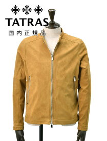 タトラス　　TATRAS ライダースジャケット メンズ トルモ TORMO MTAT24S4945 ベージュ マスタード エコスエード ライトアウター プロテクターデザイン スリムフィット 国内正規品 でらでら 公式ブランド