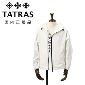 【3月4日20時発売開始30】タトラス　　TATRAS シェルパーカー メンズ オーディー AUDEE ダブルジップ ナイロンポリ ブランドロゴプリント アイボリー ストレッチ 2wayシルエット 国内正規品 でらでら公式 ブランド