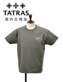 タトラス　　TATRAS 半袖Tシャツ メンズ ヌンキ NUNKI クルーネックカットソー チャコールグレー スムースコットン 背面刺繍ロゴ リラックスフィット 国内正規品 でらでら公式 ブランド