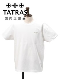 タトラス　　TATRAS 半袖Tシャツ メンズ ヌンキ NUNKI クルーネックカットソー ホワイト 白 スムースコットン 背面刺繍ロゴ リラックスフィット 国内正規品 でらでら公式 ブランド