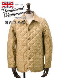【3月4日20時発売開始40】トラディショナル ウェザーウェア　　Traditional Weatherwear キルティングジャケット メンズ WAVERLY TWW ウェーヴァリー ベージュ 中綿アウター スリムフィット 国内正規品 でらでら 公式ブランド
