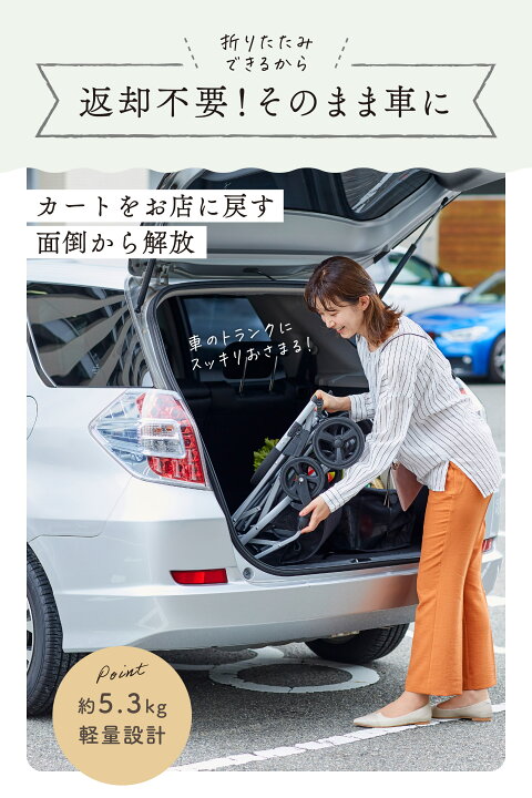 楽天市場】エコカ 折りたたみ ショッピングカート 2段構造 耐荷重30kg 