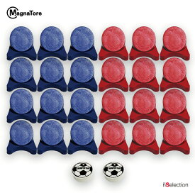 MagnaTore マグナトーレ サッカー作戦盤用 オリジナル人型マグネット 大サイズセット サッカー 青 赤 各12個 ボール2個セット 収納ポーチ付き 作戦盤 サッカー サッカー専用 tactical board 戦術ボード マグネット コマ