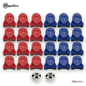 MagnaTore マグナトーレ サッカー作戦盤用 オリジナル人型マグネット 小サイズセット サッカー 青 赤 各12個 ボール2個セット 収納ポーチ付き 作戦盤 サッカー サッカー専用 tactical board 戦術ボード マグネット コマ
