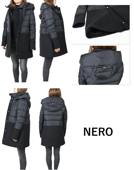 楽天市場】HERNO ヘルノ ウール切替 フード付きダAウンコート 