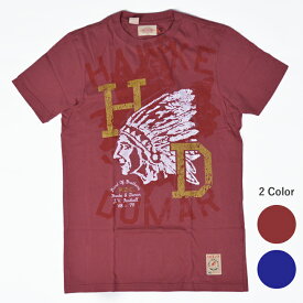 HAWKE&DUMAR Tシャツ INDIAN HEAD デザインTシャツ メンズ カットソー 半袖 トップス ロゴ クルーネック プリント 春 夏 カジュアル かっこいい お出かけ おしゃれ お洒落【西日本】
