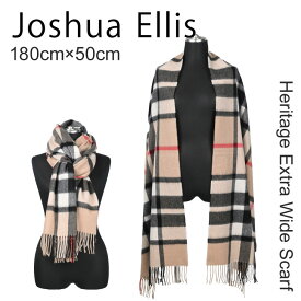 ジョシュアエリス JOSHUA ELLIS ヘリテージ エクストラ ワイド スカーフ Heritage Extra Wide Scarf Z0250437 タータンチェック カシミア ストール 180×50cm カシミア 秋冬 ひざ掛け 羽織り ブランケット レディース ギフト【due】