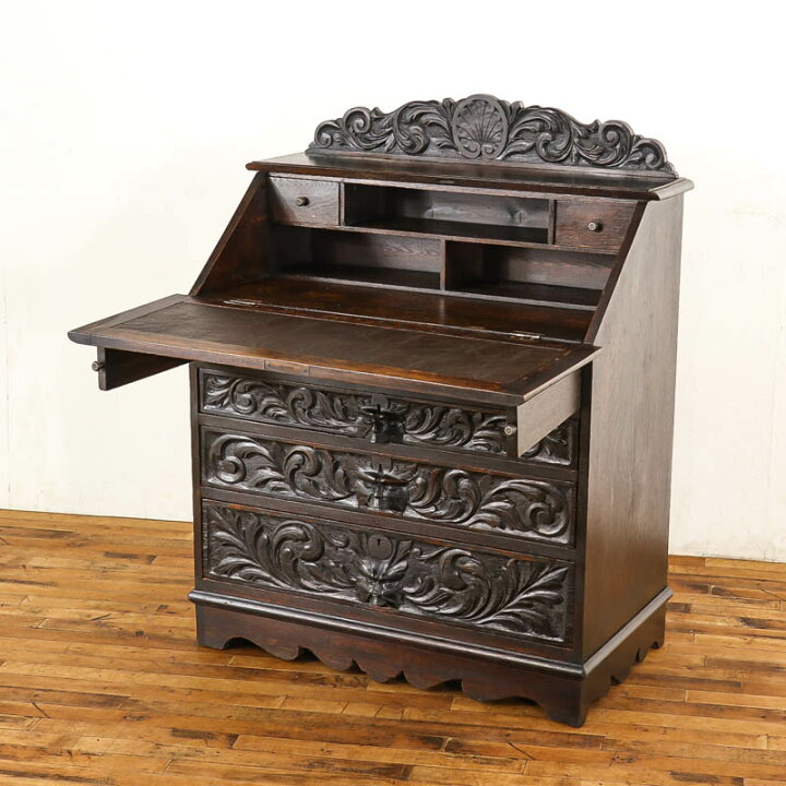 楽天市場】アンティーク ライティングビューロー ビューロー デスク  