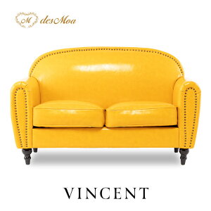 VINCENT ヴィンセントシリーズ 2人掛けソファ アールデコスタイル 2シート ソファー 英国アンティーク調 高級感 おしゃれ モダン クラシカル 輸入家具 店舗什器 撮影什器 レストラン ホテル ロ