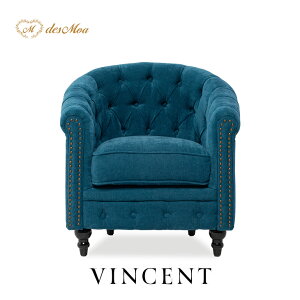 VINCENT ヴィンセントシリーズ ラウンジソファ 1人掛けソファ シングルソファー 1人用 コンパクト 英国アンティーク調 レトロ クラシカル おしゃれ かっこいい 店舗什器 応接室 レストラン カ