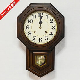 掛け時計 アナログ 振り子 時計 壁掛け クロック 柱時計 ナチュラル シンプル アンティーク レトロ 木製 国産 日本製 さんてる QL688_A