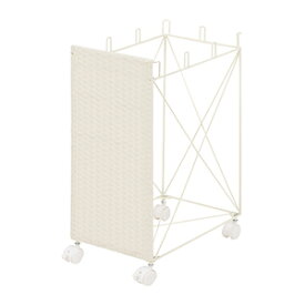 ゴミ箱 ごみ箱 ダストボックス おしゃれ ゴミ袋掛け ラック ワゴン 分別 目隠し カバー 省スペース 袋かけ フック付き キャスター付き 防水 ラタン調 シンプル スリム 約幅26×奥行40×高さ60.5cm 分別ごみ箱ラック RUD-2424 (H) 引っ越し 新生活