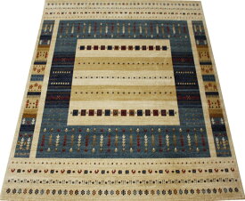 ウィルトンカーペット 輸入カーペット 絨毯 ギャベ柄ラグマット ラパズ4015 ブルー (Y) 約200×250cm 約50万ノット LAPAZ BLUE 半額以下 引っ越し 新生活