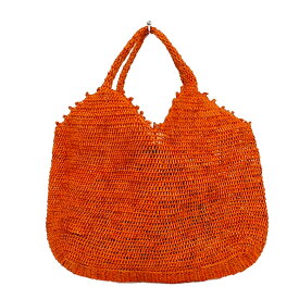 ラフィア 細編バッグ 四角 デコ カゴバッグ マダガスカル製 ハート 手提げ かごバッグ 編みバッグ ナチュラル お出かけ 秋