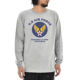 エアフォース AIR FORCE Tシャツ U.S AIR FORCE BASE 長袖Tシャツ ロンT ロングスリーブ ティーシャツ L/S TEE メンズ レディース ブランド US エアーフォース 空軍 軍隊 カリフォルニア CALIFORNIA アメリカ USA アメカジ 大きいサイズ JUST ジャスト