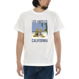 ヴィンテージポスター Tシャツ ジャスト Los Angeles Sightseeing 半袖Tシャツ メンズ レディース 大きいサイズ おしゃれ ティーシャツ ロサンゼルス カリフォルニア LA ビンテージ 復刻 アメリカ ホワイト