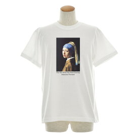 フェルメール Tシャツ 真珠の耳飾りの少女 ジャスト 半袖Tシャツ メンズ レディース 大きいサイズ ビックサイズ おしゃれ ヨハネス・フェルメール 絵画 世界の名画 アート 芸術 オランダ 北のモナ・リザ ホワイト 美術