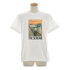 ムンクの叫び Tシャツ ジャスト The Scream 半袖Tシャツ メンズ レディース 大きいサイズ ビックサイズ おしゃれ ティーシャツ エドヴァルド・ムンク ストリート系 叫び 絵画 世界の名画 アート 芸術 油彩 ホワイト 美術