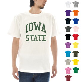 カレッジロゴ Tシャツ アイオア ステート IOWA STATE 半袖Tシャツ ティーシャツカレッジプリント 大学ロゴ メンズ レディース キッズ 男女兼用 大きいサイズ 白 黒 おしゃれ S M L XL XXL XXXL 黒 白 JUST ジャスト