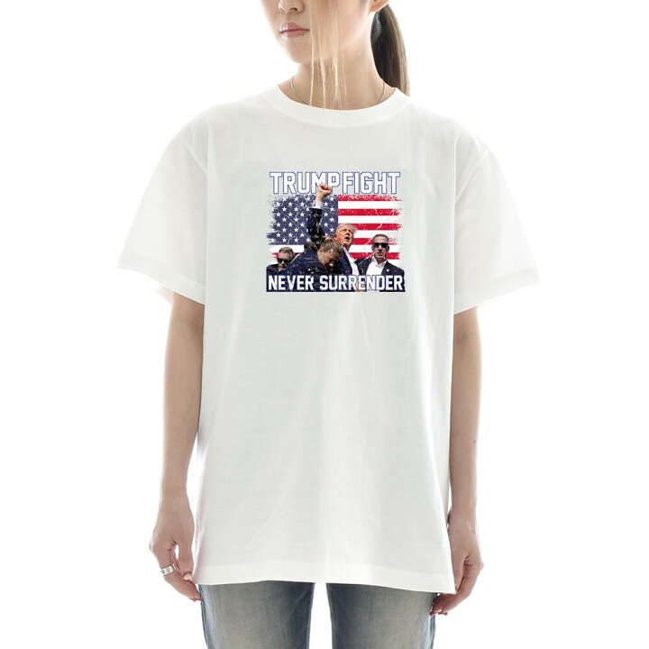 楽天市場】ドナルド・トランプ tシャツ TRUMP FIGHT NEVER SURRENDER 